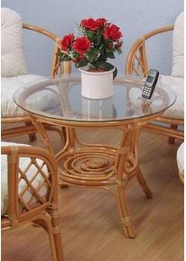 Beistelltisch Home Affaire, gelb (honigfarben), B:70cm H:57cm T:70cm, Tische, Beistelltisch, Home Affaire