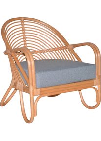 Loungesessel, gelb (honigfarben), B:70cm H:80,5cm T:72cm, Bezug 100% Polyester, HOFMANN LIVING AND MORE, Sessel, Loungesessel, Handgeflochten