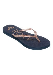 Sandale Roxy "Viva Sparkle", M&auml;dchen, Gr. 35, navy, gold, Obermaterial:Obermaterial: 98% Synthetikmaterial, 2% Metall / Futter: 100% Synthetikmaterial / Au&szlig;ensohle: 100% Moosgummi;, Schuhe Sandale