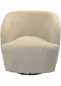 Drehsessel, beige, B:74cm H:70cm T:73cm, 100% Polyester, HOFMANN LIVING AND MORE, Sessel, Drehsessel