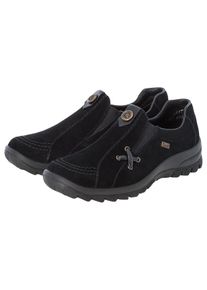 Slipper Rieker, Damen, Gr. 42, schwarz, Leder, Schuhe Slipper, Schlupfschuh, Halbschuh, Sneaker mit Tex-Membran