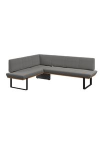 James Wood , Anthrazit , Holz, Metall, Textil , Eiche , vollmassiv , L-Form , 245x195 cm , in verschiedenen Gr&ouml;&szlig;en erh&auml;ltlich , Esszimmer, B&auml;nke, Polsterb&auml;nke
