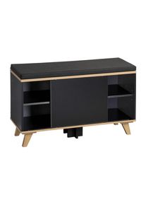 Kesper , Schwarz, Eichefarben , Textil, Holzwerkstoff , 2 F&auml;cher , 77x48x30 cm , stehend ,