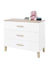 Pinolino , Wei&szlig; , Holz, Holzwerkstoff , Eiche,Eiche , massiv , 110x101x56-77 cm , Baby, Babyzimmer, Wickelkommoden