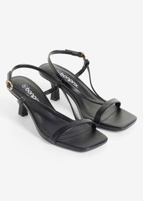 Sandalett med smal klack - svart - storlek 42 - bonprix