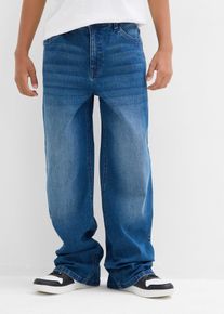bonprix Blugi cu talie ajustabilă și stretch Extra Loose Fit, Straight, albastru, 158