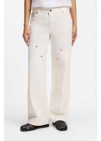 Weite Jeans Hugo "Gamala", Damen, Gr. 30, L&auml;nge 32, wei&szlig; (natural 102), Denim/Jeans, Obermaterial: 100% Baumwolle, unifarben, lang, Jeans Weite Jeans, Mid Rise, Baggy