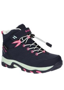 Wanderschuh Hi-Tec "Blackout Mid WP Jr Jr", M&auml;dchen, Gr. 37, blau (marineblau, pink), Obermaterial: 100% Synthetik synthetic., Schuhe Wanderschuh