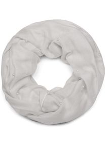 Loop styleBREAKER "Loop Schal mit Perlen Applikation", Damen, grau (hellgrau), Obermaterial: 50% Viskose CV. 50% Baumwolle CO., Modisch, Modet&uuml;cher Loop