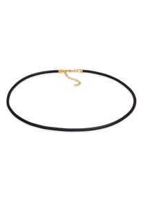 Kette ohne Anh&auml;nger NENALINA "Halskette Kautschuk-Kette Basic Kombinierbar 925 Silber" Gr. 42, gold, Halsketten, Damen, ohne Stein, Silber 925 (Sterlingsilber), Kette ohne Anh&auml;nger
