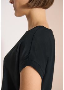 Kurzarmbluse Cecil, Damen, Gr. M (40), palm breeze gr&uuml;n, Web, Obermaterial: 100% Viskose, unifarben, l&auml;ssig geschnitten h&uuml;ftbedeckend, Rundhals, abgestepptes B&uuml;ndchen, Blusen Kurzarmbluse, Sommershirt mit Knotendetail