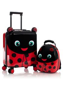 Kofferset Heys "Super Tots, 46 cm, Marienk&auml;fer", M&auml;dchen, rot, Polycarbonat, mehrfarbig, Koffer-Sets Kofferset, Heys Kindertrolley Kinder Reisegep&auml;ck