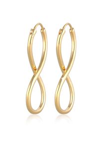 Paar Creolen Elli "Ohrringe Creolen Infinity Unendlichkeit 925 Silber" Gr. 42, gold, Ohrringe, Damen, ohne Stein, Silber 925 (Sterlingsilber), Paar Creolen