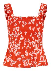 Blusentop Kaffe "Shirtbluse KAamber", Damen, Gr. 46, rot (rot, chalk, rot petit fleur), Obermaterial: 100% Viskose LENZING ECOVERO CV LenzEcov., Blusen Blusentop