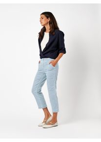 3/4-Hose Toni, Damen, Gr. 40, N-Gr, blau bleached, Web, Obermaterial: 77% Baumwolle, 20% Polyamid, 3% Elasthan, unifarben, 3/4-L&auml;nge, Hosen 3/4-Hose, mit Stretch