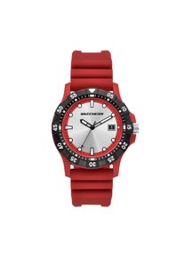 Quarzuhr Skechers "Glen Oaks", rot, schwarz, Armbanduhren, Herren, Quarzuhr, Armbanduhr, Herrenuhr, Silikonarmband, analog, Tag