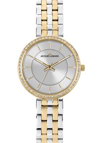 Quarzuhr Jacques Lemans "Milano", silbergoldfarben, silberfarben, Armbanduhren, Damen, Quarzuhr, Armbanduhr, Damenuhr, Edelstahlarmband, analog