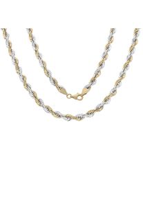 Goldkette Firetti "Schmuck Geschenk Gold 585 Halsschmuck Halskette Kordelkette", gelbgoldfarben, wei&szlig;goldfarben, Halsketten, Damen, Gelbgold 585, L: 50 B: 5mm, Goldkette, B:5mm