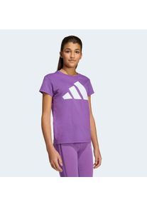 T-Shirt adidas Sportswear "JG BL TEE 160", M&auml;dchen, Gr. 140, active lila, wei&szlig;, Obermaterial: 100% Baumwolle, Rundhals, Shirts T-Shirt, f&uuml;r Kinder, mit Rundhalsausschnitt, aus Baumwolle, atmungsaktiv