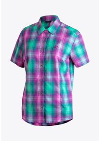 Funktionsbluse Maier Sports "Philina", Damen, Gr. 54, hellbeere, 85% Polyester, 15% Viskose, Blusen Funktionsbluse, Damen Bluse, leichte Kurzarmbluse, Blusen-Shirt, Karobluse, Reg Fit
