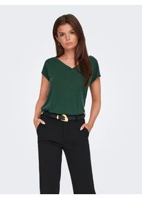 V-Shirt Only "ONLFREE S/S MOD.V-NECK TOP JRS NOOS", Damen, Gr. XL, gr&uuml;n (sycamore), Jersey, Obermaterial: 70% Modal, 30% Polyester, unifarben, regular fit normal, V-Ausschnitt, Shirts V-Shirt