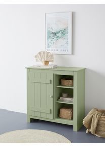 Stauraumschrank OTTO HOME "Bertram", gr&uuml;n, B:90cm H:90cm T:38cm, MDF, Massivholz, Schr&auml;nke, Stauraumschrank, Massivholz,4 verstellbare Einlegeb&ouml;den, Magnetverschluss,H&ouml;he 90 cm
