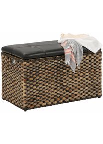 Sitztruhe Home Affaire "Wittfield", braun (braun, natur gewischt), B:75cm H:45cm T:40cm, Geflecht Wasserhyazinthe, Metall, Sitzb&auml;nke, Sitztruhe, aus geflochtenem Rattan, mit Stoffeinsatz im Innenfach, Breite 75 cm