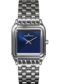 Quarzuhr Jacques Lemans "Antwerpen", silberfarben, dunkelblau, Armbanduhren, Damen, Quarzuhr, Armbanduhr, Damenuhr, Edelstahlarmband, analog