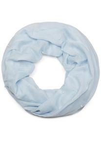 Loop styleBREAKER "Loop Schal mit Perlen Applikation", Damen, blau (hellblau), Obermaterial: 50% Viskose CV. 50% Baumwolle CO., Modisch, Modet&uuml;cher Loop