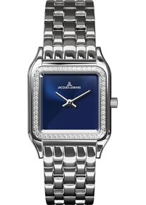 Quarzuhr Jacques Lemans "Antwerpen", silberfarben, dunkelblau, silberfarben, Armbanduhren, Damen, Quarzuhr, Armbanduhr, Damenuhr, Edelstahlarmband, analog