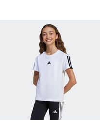 T-Shirt adidas Sportswear "JG 3S TEE 160", M&auml;dchen, Gr. 164, schwarz-wei&szlig; (wei&szlig;, schwarz), Obermaterial: 100% Baumwolle, Rundhals, Shirts T-Shirt, f&uuml;r Kinder, mit Rundhalsausschnitt, ohne Verschluss, aus Baumwolle