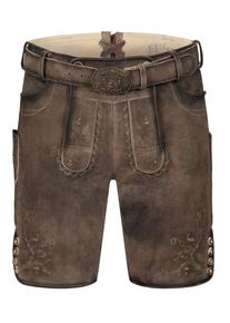 N&uuml;bler Trachtenlederhose N&Uuml;BLER "Lederhose kurz Winsen", Herren, Gr. 50, EURO, braun, Obermaterial: 100% Lammleder LEL., Hosen Trachtenlederhose