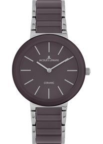 Quarzuhr Jacques Lemans "Monaco", grau, grau, Armbanduhren, Damen, Quarzuhr, Armbanduhr, Damenuhr, Keramik, analog