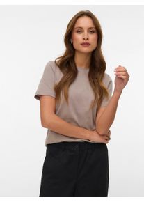 V&eacute;ro Moda Kurzarmshirt VERO MODA "VMPAULINA SS T-SHIRT GA JRS NOOS", Damen, Gr. M, beige (moon rock), Jersey, Obermaterial: 100% Baumwolle, unifarben, normal, Rundhals, Shirts Kurzarmshirt, Baumwolle, regular fit
