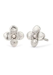 Paar Ohrstecker Elli "Ohrringe Ohrstecker Blume Synthetische Perle Wei&szlig; 925 Sterling Silber" Gr. 12, silber, Ohrringe, Damen, Silber 925 (Sterlingsilber), Paar Ohrstecker