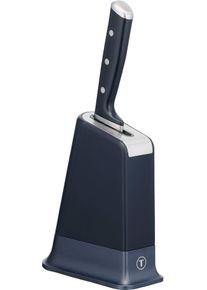 Messerblock Tefal "EverSharp Pro, 1x Kochmesser 16,5 cm, 1x selbstsch&auml;rfender Messerblock", dunkelblau, edelstahl, B:8,2cm H:3,3cm L:16,7cm, Messerbl&ouml;cke, Messerblock, scharfe Klinge aus deutschem Edelstahl, automatisches Sch&auml;rfungssystem