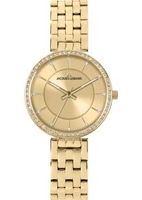 Quarzuhr Jacques Lemans "Milano", goldfarben, gelbgoldfarben, Armbanduhren, Damen, Quarzuhr, Armbanduhr, Damenuhr, Edelstahlarmband, analog