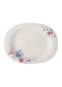 Villeroy & Boch Servierplatte VILLEROY & BOCH "Servierplatte Mariefleur Gris Basic 34 x 26 ml bunt", bunt, L:34cm, Porzellan, Servierplatten, Servierplatte