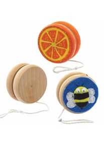 Wooden YoYo Spinning Tops (Pack of 4) Wood Craft Kits For Kids