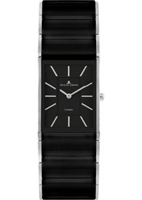 Quarzuhr Jacques Lemans "Dublin", schwarz, schwarz, silberfarb., Armbanduhren, Damen, Quarzuhr, Armbanduhr, Damenuhr, Keramik, analog