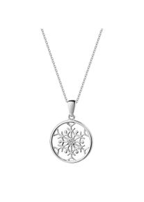 Kette mit Anh&auml;nger Firetti "Schmuck Geschenk Silber 925 Halskette Eiskristall Schneeflocke", silber (silberfarben, kristallwei&szlig;), Halsketten, Damen, Silber 925 (Sterlingsilber), L: 45 B: 1,1mm, Kette mit Anh&auml;nger, mit Zirkonia (synth.), B:1,1mm