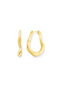 Paar Creolen Thomas Sabo "Natural Beauty Creolen gro&szlig;, Bold Elegance", gold (gelbgoldfarben), Ohrringe, Damen, Silber 925 (recycelt), Paar Creolen