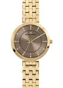 Quarzuhr Jacques Lemans "Milano", goldfarben, braun, Armbanduhren, Damen, Quarzuhr, Armbanduhr, Damenuhr, Edelstahlarmband, analog