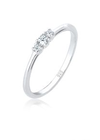 Verlobungsring Elli DIAMONDS "Ring Verlobungsring Diamant Brillantschliff (0.06 ct) 925 Sterling Silber" Gr. 54, silber, Fingerringe, Damen, 54, Silber 925 (Sterlingsilber), Verlobungsring