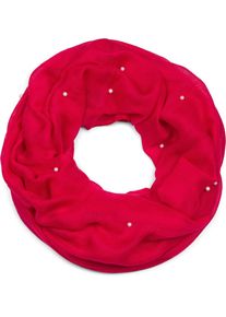 Loop styleBREAKER "Loop Schal mit Perlen Applikation", Damen, rot, Obermaterial: 50% Viskose CV. 50% Baumwolle CO., Modisch, Modet&uuml;cher Loop