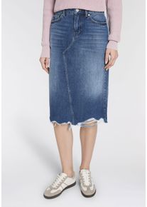Jeansrock Hugo "Gadele", Damen, Gr. L (40), blau (medium blau 422), Denim/Jeans, Obermaterial: 100% Baumwolle, unifarben, kniebedeckend, R&ouml;cke Jeansrock, Mid Rise, in Midi-L&auml;nge
