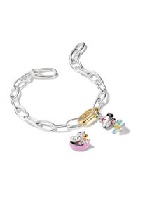 Charm-Einh&auml;nger Thomas Sabo "Thomas Sabo x Peanuts Snoopy/Woodstock m.Schwimmring Charm - Original", silberfarben, gelbgoldfarben, rot, schwarz, pink, Charms, Damen, Silber 925 (recycelt), Charm-Einh&auml;nger, Emaille