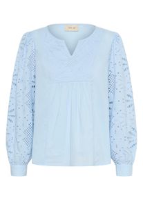 Kurzarmbluse Cream "Kurzarm-Bluse CRDiana", Damen, Gr. 36, blau (cashmere blau), Obermaterial: 100% Baumwolle CO., Blusen Kurzarmbluse