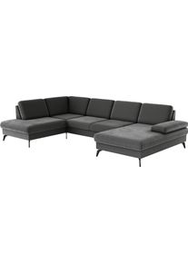 Sit & More Wohnlandschaft SIT & MORE "Morris Jubi", braun (schlamm), B:335cm H:82cm T:212cm, 95% Polyester 5% Polyamid, Sofas, Wohnlandschaft, wahlweise mit Armteilverstellung, Bettfunktion & Bettkasten