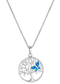Kette mit Anh&auml;nger Firetti "Schmuck Geschenk Silber 925 Halsschmuck Halskette Venezianer Baum", bunt (silberfarben, t&uuml;rkis), Halsketten, Damen, Silber 925 (Sterlingsilber), L: 45 B: 1mm, Kette mit Anh&auml;nger, mit Opal (synth.), B:1mm